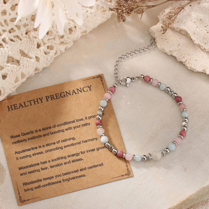 Triple Threat Protection Anxiety Relief Gifts for Women,Natural Healing Crystal Bracelet Evil Eye Jewelry for Her Friends