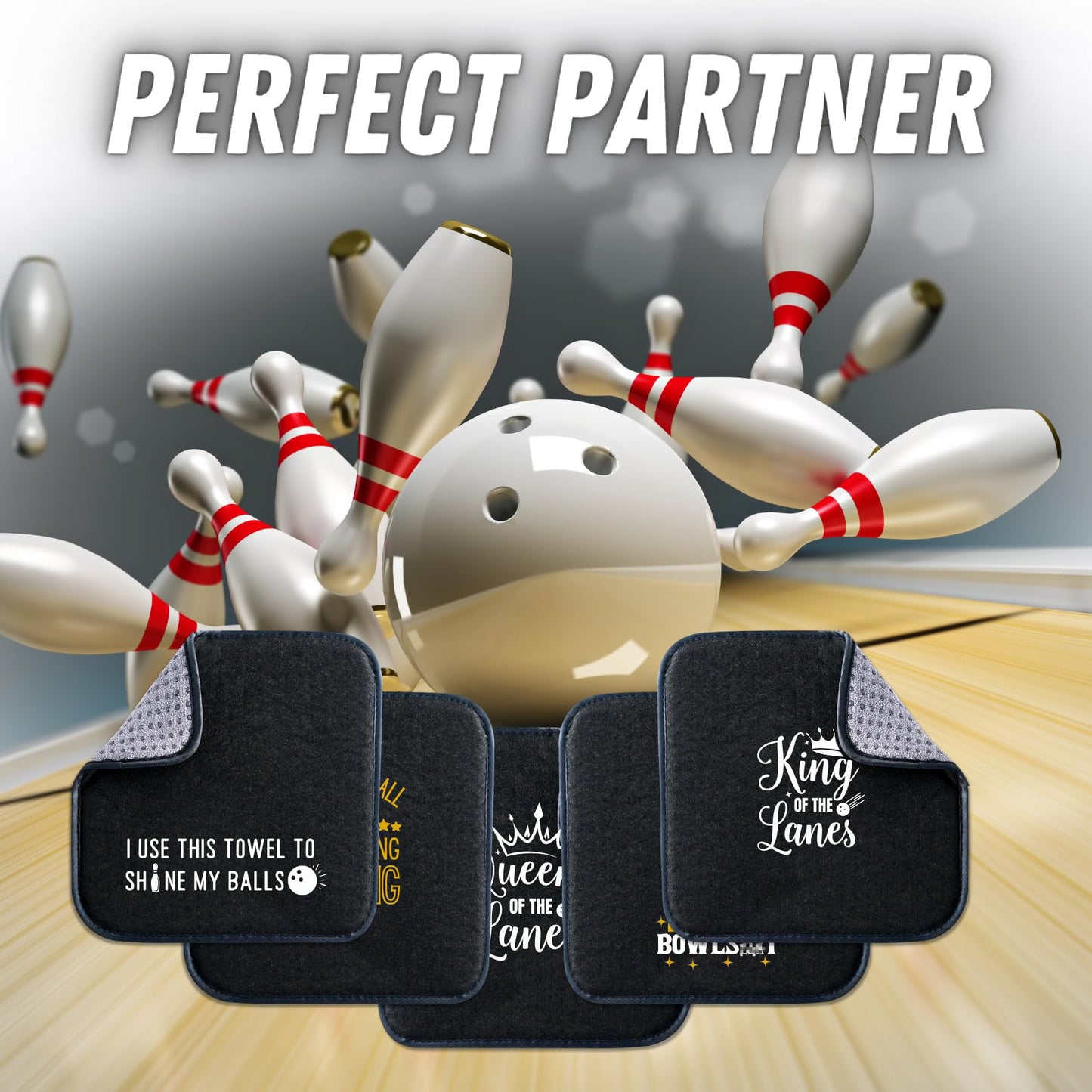 Bowling Ball Towels to Wipe Off Balls, Funny Microfiber Bowling Towel Accessories