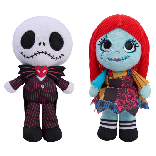 Disney Tim Burton’s The Nightmare Before Christmas Valentine Small Plush Stuffed Animal 2-Pack, Soft & Cuddly, Toy for Fans & Kids by Just Play, Kids Toys for Ages 3 Up by Just Play