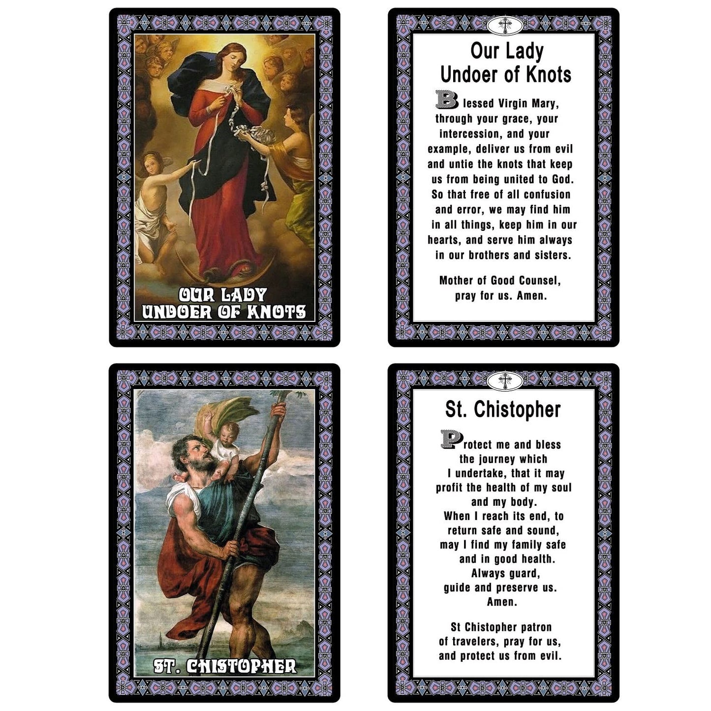 ESNOY Catholic Prayer Cards, Prayer Cards Catholic Saints Set of 10 Holy Prayer Cards, Catholic Religious Gifts for Women, Men, Mother, Father, Godfather, Godmother Gifts from Godson Goddaughter
