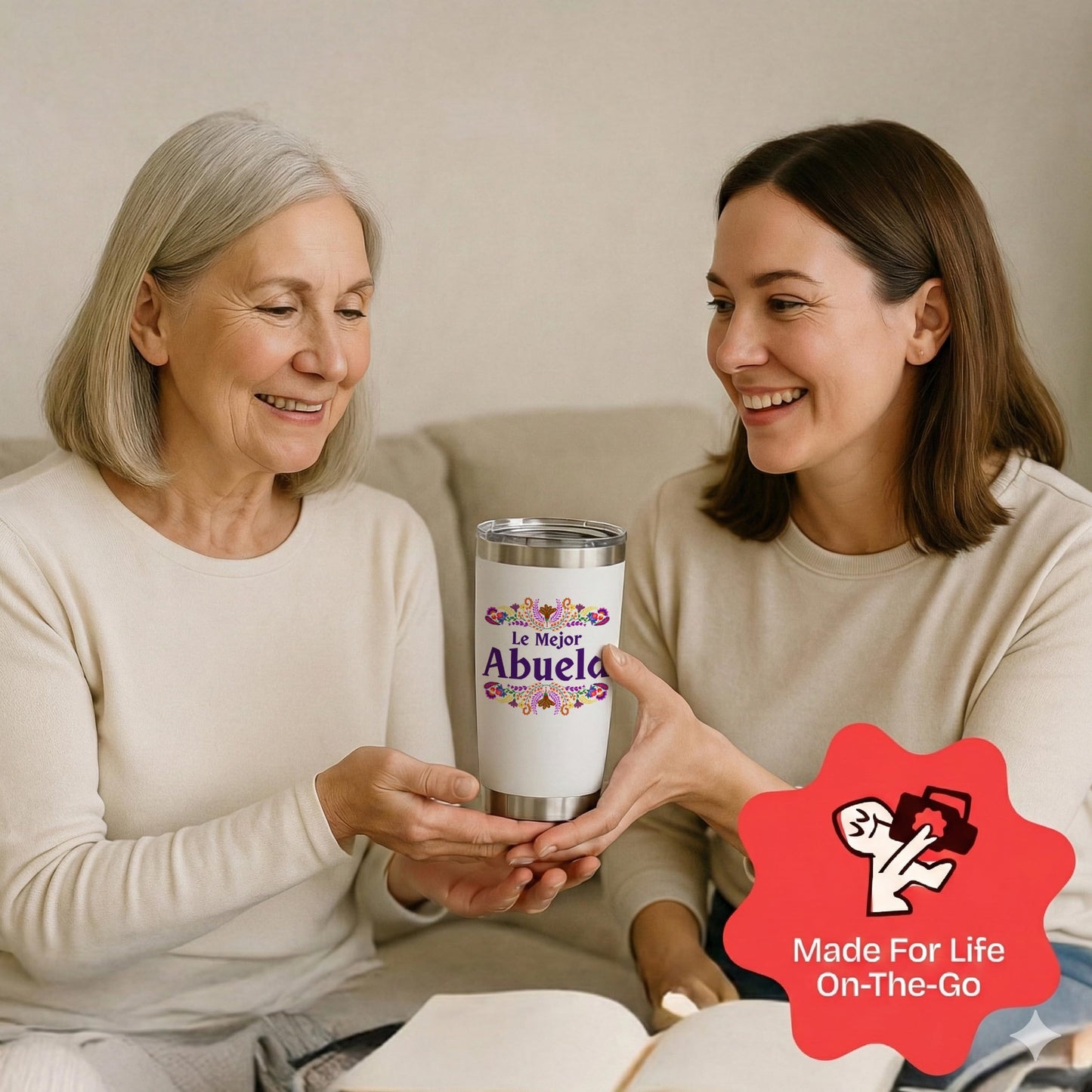 KLUBI Abuela Gifts - Le Mejor Abuela Coffee Cup 20oz Stainless Steel Tumbler, Regalos Para Abuela, Abuela Birthday Gifts, Abuela Cup, Gifts for Abuela, Spanish Grandma