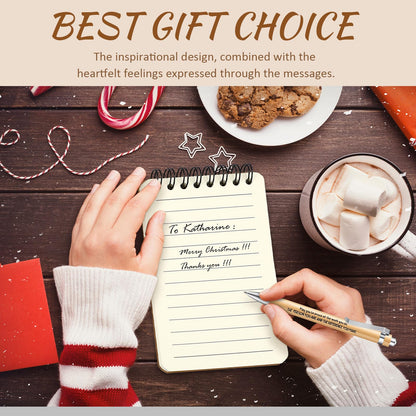 Fulmoon 80 Pcs Employee Appreciation Gifts Set Include Notepad Pen Thank You Keychain Organza Bag, Going Away Retirement Birthday Christmas Team Gift for Member Coworker(Brown,Team)