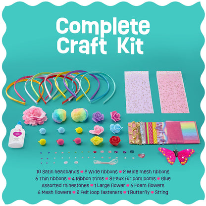 Pretty Me Headband Making Kit for Girls - Arts & Crafts Easter Gift - Make Your Own Fashion Headbands for Kids - DIY Hair Accessories - Gift for Ages 5-12 Year Old Girl - Little Kids Art & Craft Gifts