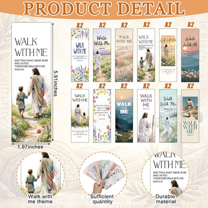 Kenning 24 Sets Walk with Me Keychains with Mormon Youth Theme Bookmarks LDS Missionary Silicone Keychain Bulk Graduation Gift for Coworker Sunday School Pastor Church