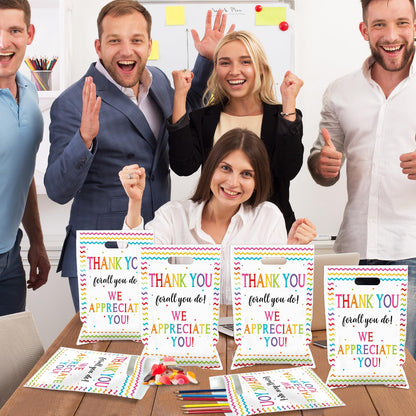 50 Pcs We Appreciate You Favors Bag Thanks for All You Do Plastic Gift Bags Be Thankful to Teacher Candy Snack Bag for Teacher Doctor Staff Employee Appreciation Party Decoration Supplies 10 x 6.5Inch