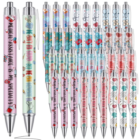 Sayglossy 36 Pcs Medical Assistant Gifts Bulk Ma Cma Ballpoint Pens for Women Men Black Ink Pens Ma Gifts for Birthday National Nurses Week Medical Assistants Week