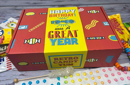 1946 Retro Childhood Candy Gift Basket Box Assortment for 80th Birthday Man or Woman Jr