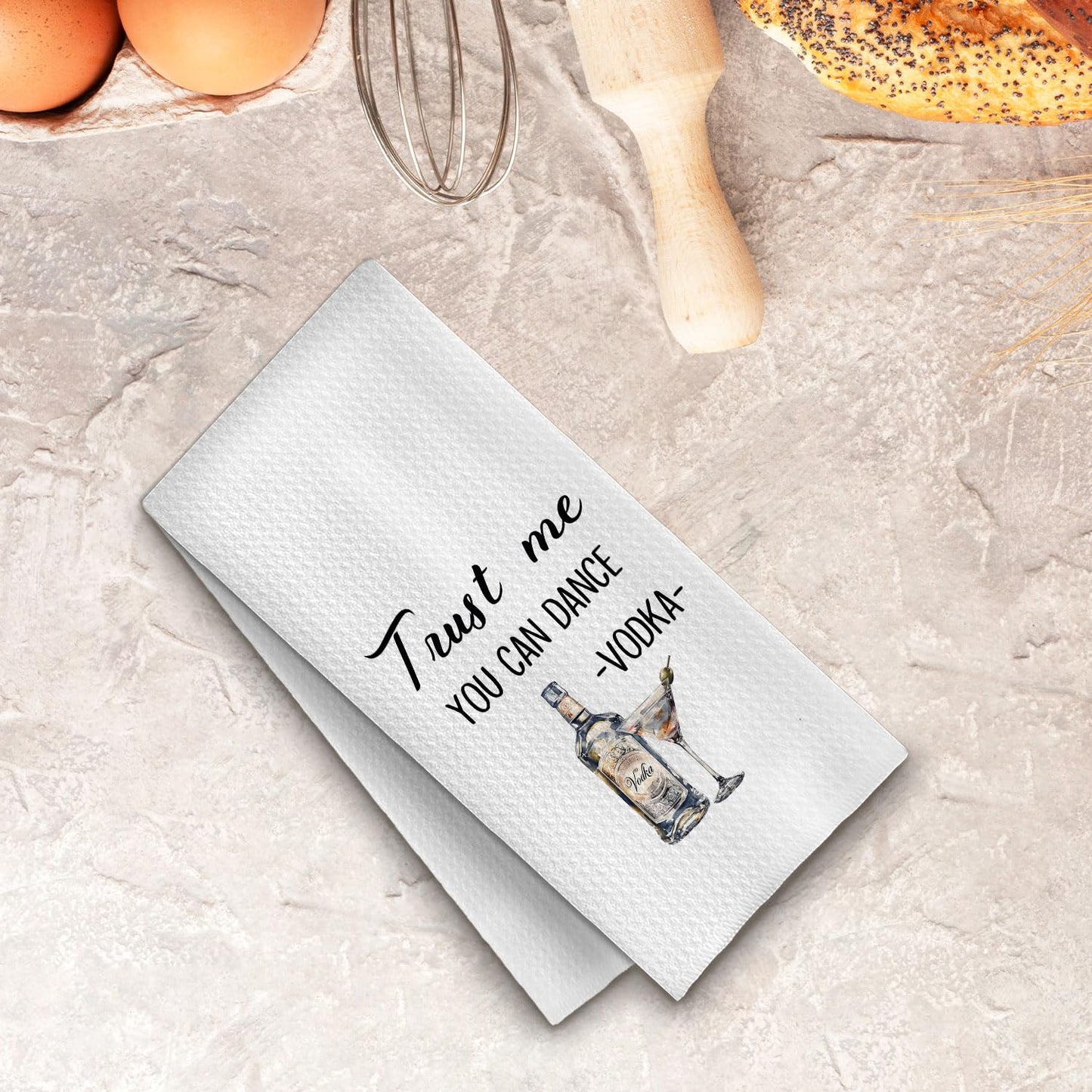 Vodka Gifts Kitchen Towels, Gifts for Vodka Lovers Dish Tea Towel for Kitchen Bar Cart Decor, Alcohol Gift for Men Women Decorative Hand Towels, 16x24 Inches