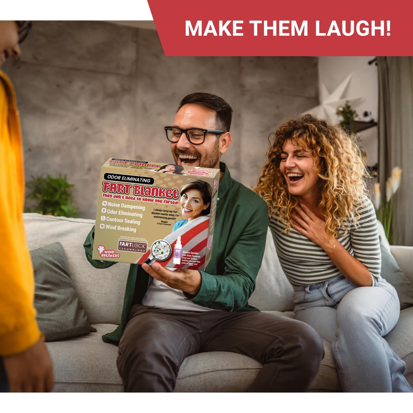 Fart Blanket – Wrap Your Real Present Inside a Funny Gag Gift Box – Perfect for White Elephant, Secret Santa, Holiday, Birthday, Bachelor Parties - Play a Joke on Your Friends