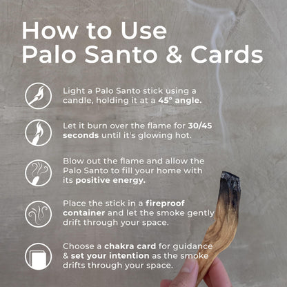 7 Chakra Cards & 5 Palo Santo Sticks Set Spiritual Gift Set for Women Unique Birthday Gift, Meditation Decor, Chakra Healing, Protection Energy, Mindfulness Gifts