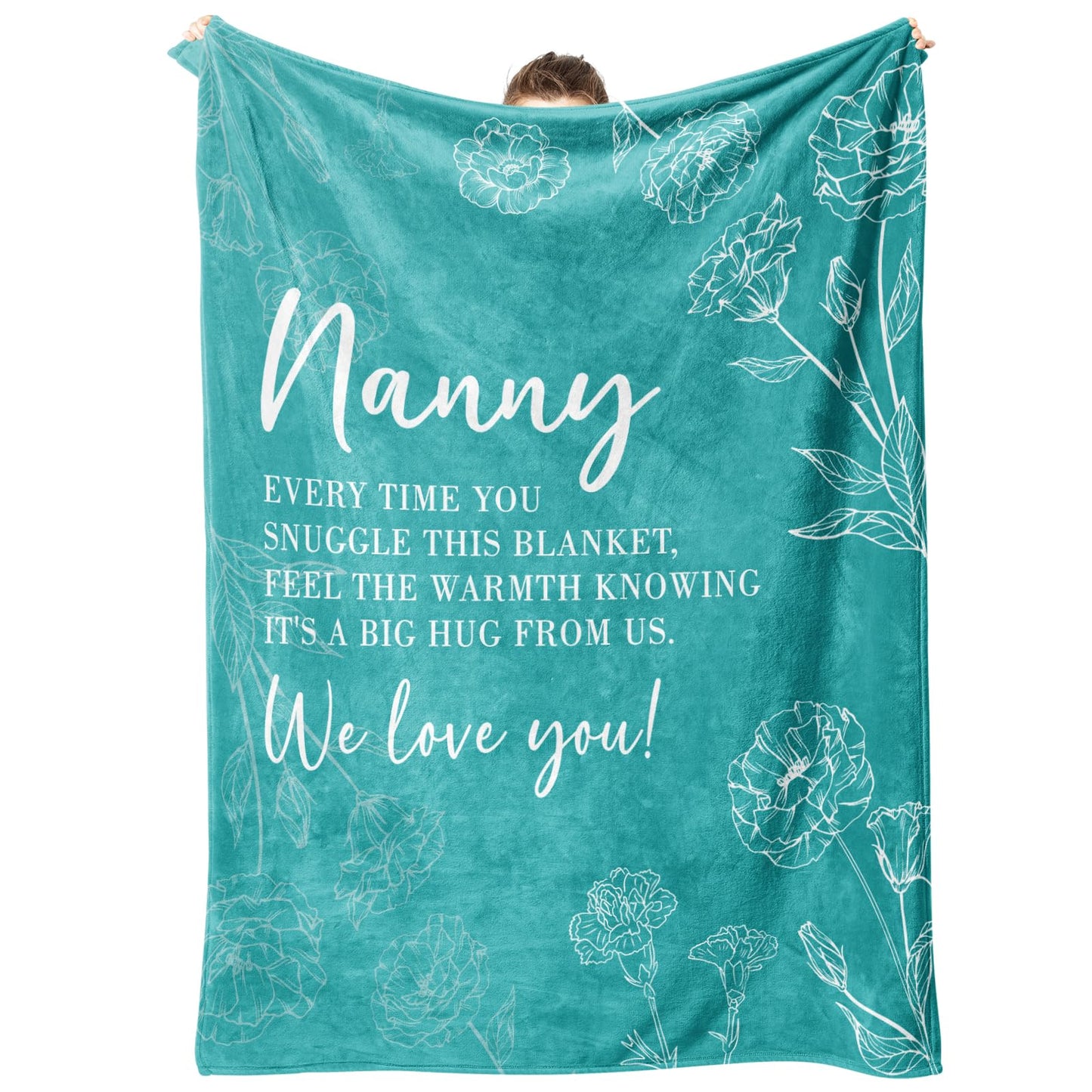 GiltGlimmer Nanny Gifts for Grandma, Gifts for Nanny Blanket, Nanny Birthday Gift from Grandkids, to My Nanny Nana Grandma Blanket 50" x 60", Teal