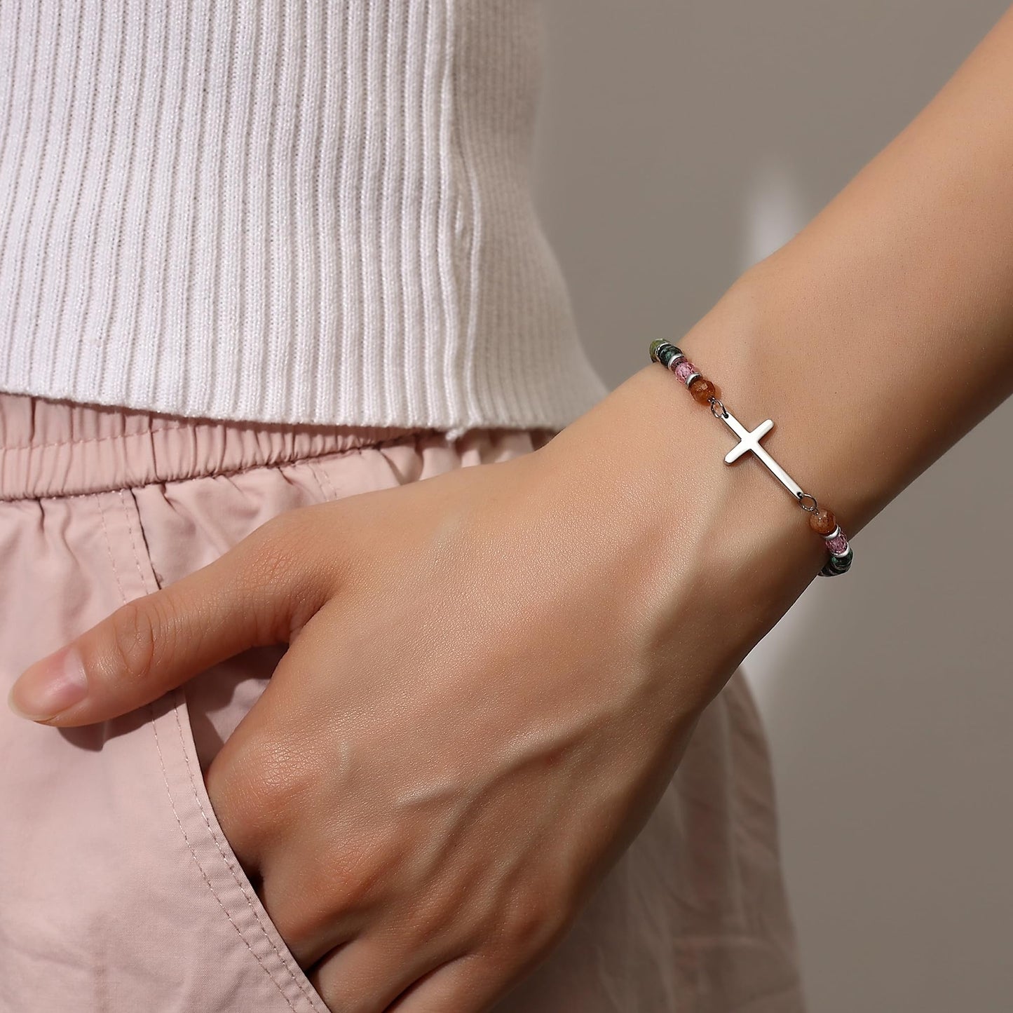 TONY & SANDY Christian Cross Bracelet for Women, Graduation Gifts for Teens Kids Girls, Confirmation Baptism Gifts, Unique Gift for Friends Daughter Mom Sister in Christ Birthday Christmas