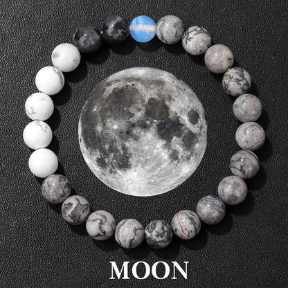 Solar System Planet Bracelet for Women Men Guardian Jewelry Eight Planets Beaded Bracelet for Astronomy Enthusiast Gift Natural Stone Jewelry