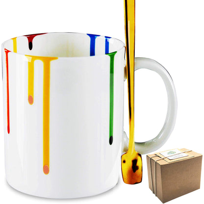 Novelty Artist Mug Gift for Art Lover Wifey Mom Sister - Appreciation Gifts for Teacher - Artist Graduation Mug Gift for Art Lover - Artists Gallery Rainbow Mugs