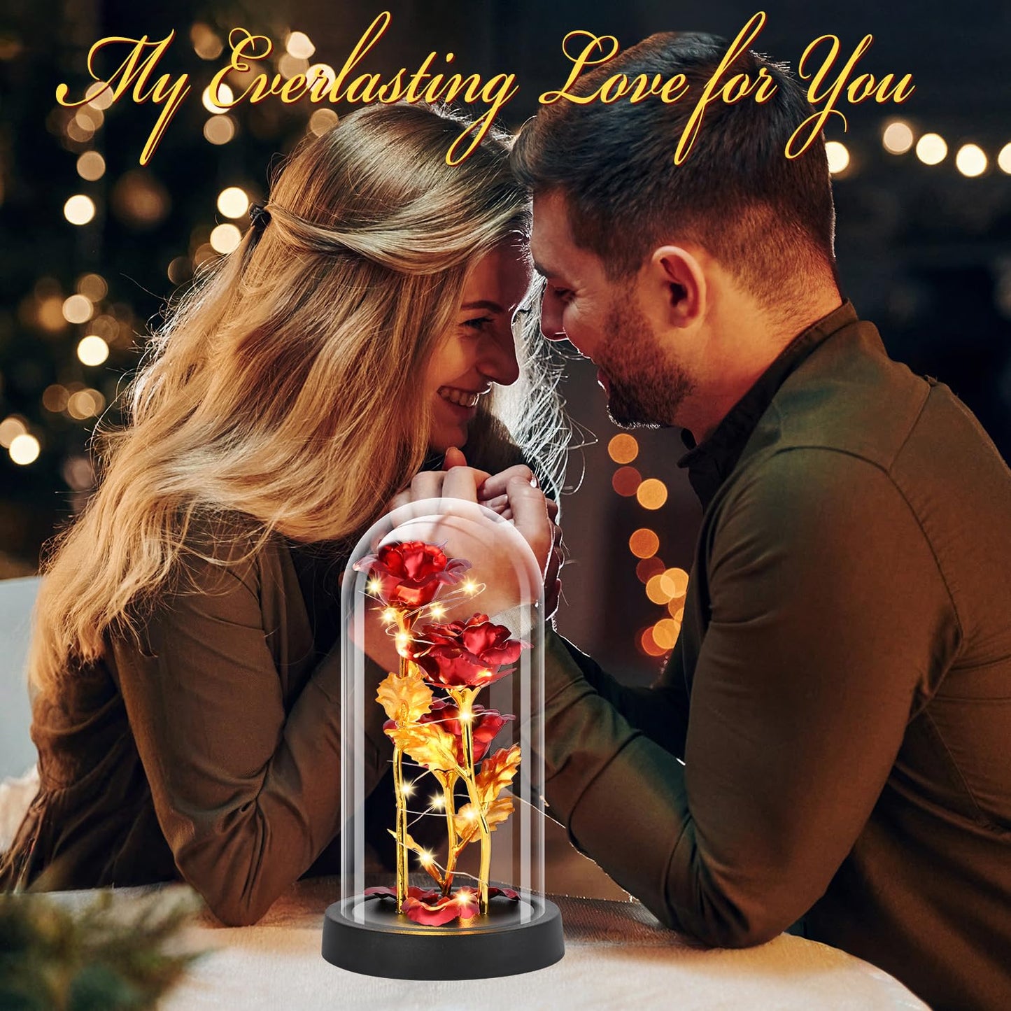 Mothers Day Mom Gifts for Women, Womens Gift for Birthday Gifts for Women Mom Wife Girlfriend, Light Up Rose in A Glass Dome, Rose Gifts for Valentines, Mothers Day, Womens Day (Red)