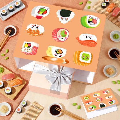 Sushi Gift Bag Japanese Sushi Birthday Wrapping Bag with Tissue Paper Greeting Card Kawaii Food Birthday Party Decor for Kids Girl Boy Baby Shower Graduation Wedding Japanese Festival Party
