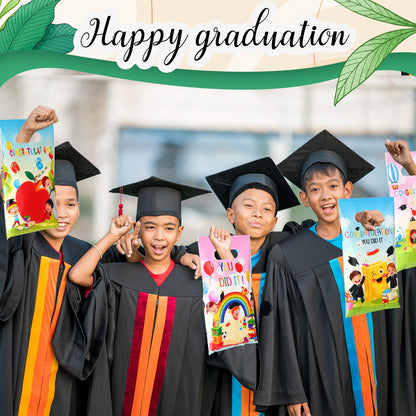 Chivertion 100 Pcs Preschool Graduation Plastic Gift Bags Bulk Kindergarten Graduation Merchandise Treat Bags with Handle for Kids