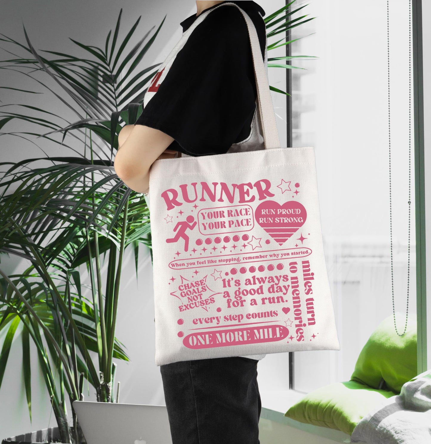 ENSIANTH Runner Gift Marathon Lover Tote Bag Cross Country Running Enthusiast-Track Team-Running Gift Love to Run Handbag
