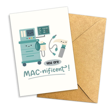 MAC-nificient Birthday Greeting Card, Gift for Anesthesiologist, Husband, Wife, Special Occasion, Celebrate Expertise, Humor, Appreciation for Care and Work