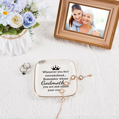 Godmother Gifts from Godchild, ...Remember Whose Godmother You Are... Gifts for Godmother Jewelry Dish Tray, Godmother Proposal Gift for Godmother Birthday Christmas Mothers Day