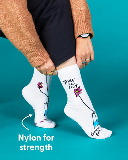 Blue Q Women's Funny Novelty Crazy Crew Socks with Sayings