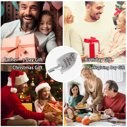 Dad Gifts - Gifts for dad from Daughter. Father Day Gifts for dad Ice Cream Spoon Scoop for Ice Cream Lovers, Father birthday Gifts Funny Engraved Stainless Steel Shovel