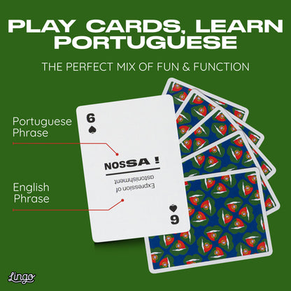 Portuguese Lingo Playing Cards | Travel Flashcards | Learn Portuguese Vocabulary in A Fun & Easy Way | 52 Essential Translations