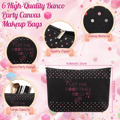 Remerry 24 Pcs Bunco Party Favors Let's Roll Plastic Cups with Lids and Straws Bunco Cosmetic Bags Dice Bracelets and Pink Gift Bags Casino Decoration for Guests Prize Bachelorette Birthday Wedding