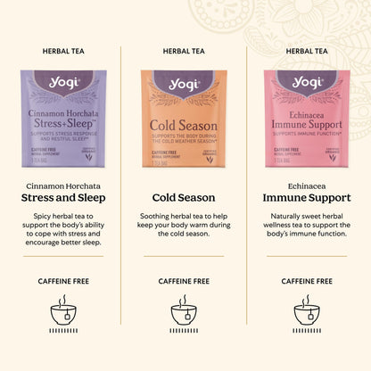 Yogi Organic Sampler Gift Box-5 Tea Bags per Flavor (45 Tea Bags)-Delicious Wellness Immunity Teas-9 Herbal Teas-Caffeine-Free Tea Variety Pack-Tea Gift Set