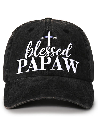InnoBeta Blessed Papaw Gifts Hat for Men, Papaw Gifts for Christmas, Birthday, Adjustable Embroidered Baseball Cap