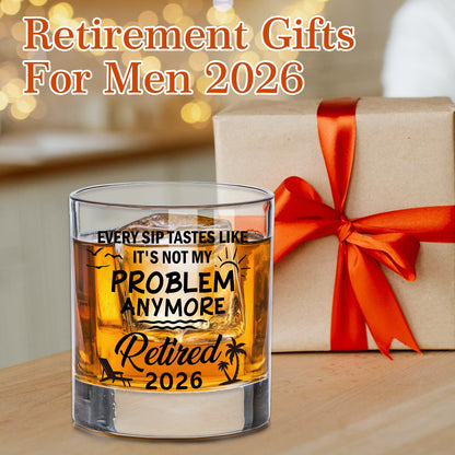 Zunaked Retirement Gifts for Men 2026 - Funny Retirement Gifts for Men Like Husband, Dad, Grandpa - Coworker Leaving Gift, Farewell Gifts for Coworkers, Boss, Friends - 11OZ Whiskey Glass