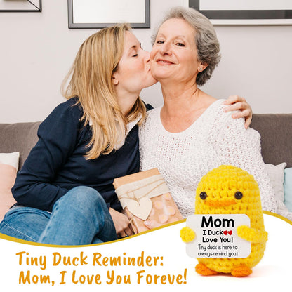 MBL Mom Birthday Gifts from Daughter - Funny Gifts for Mom Birthday Christmas Mother's Day from Daughter Son, Small Cute Crochet Duck for Mother Mama Mommy I Duck Love You Christmas Stocking Stuffers