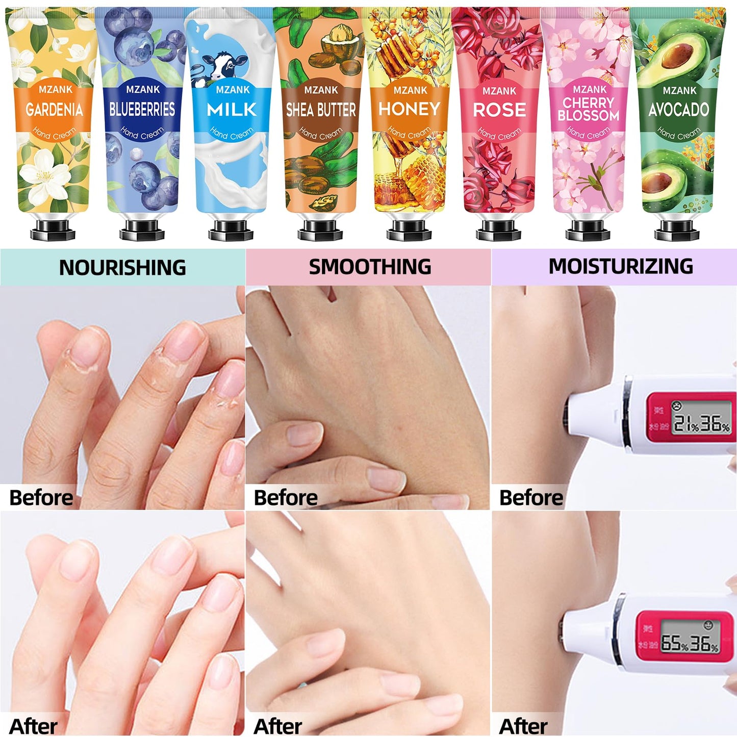 MZANK 14 Pack Hand Cream for Dry Cracked Hands,Mothers Day Gifts,Teacher Appreciation Gifts,Nurses Week Gifts,Bridesmaid Gifts,Birthday Gifts for Women,Hand Lotion Travel Size