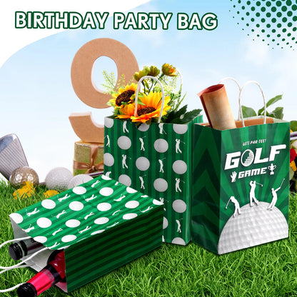 Leinuosen 30 Pcs Golf Gift Goodie Bags Cute Golf Treat Bags for Snacks and Candy Bag with Handle for Theme Adults Birthday Party Shower Favors, 8.3 x 5.9 x 3.1 Inch