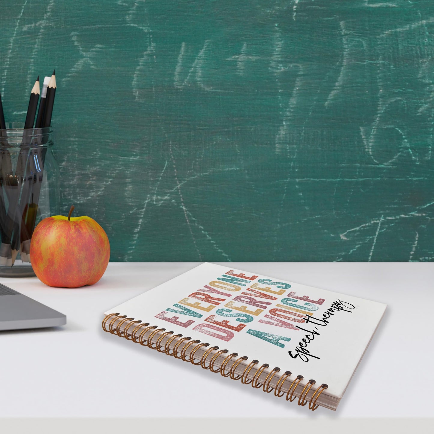 VNWEK Everyone Deserves a Voice Speech Therapy Spiral Notebook Journal 5.5 x 8.3 inches,Colorful Lined Hardcover Spiral Notebook,Speech Language Pathologist Therapy Gift SLP Gift
