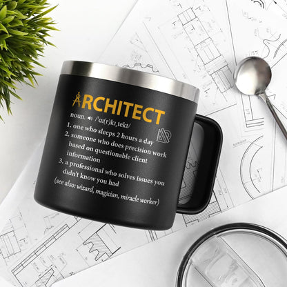 Gtmileo Architecture Gifts, 14 Oz Insulated Architect Coffee Mug, Christmas Graduation Birthday Architects Gifts for Architecture Student Men Women, Black