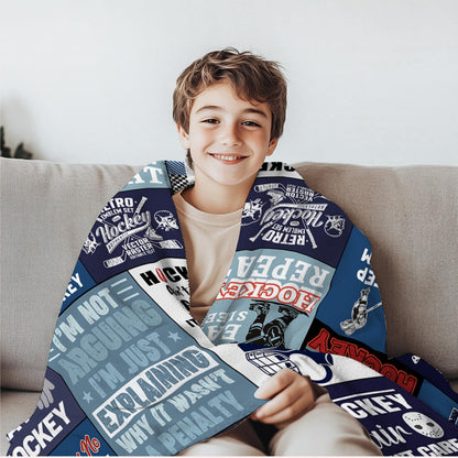 Hockey Gifts for Boys Men, Hockey Blanket for Boys 8-12, Birthday Graduation Gifts for Hockey Lovers Player Blanket 60"x50" to Keep Warm