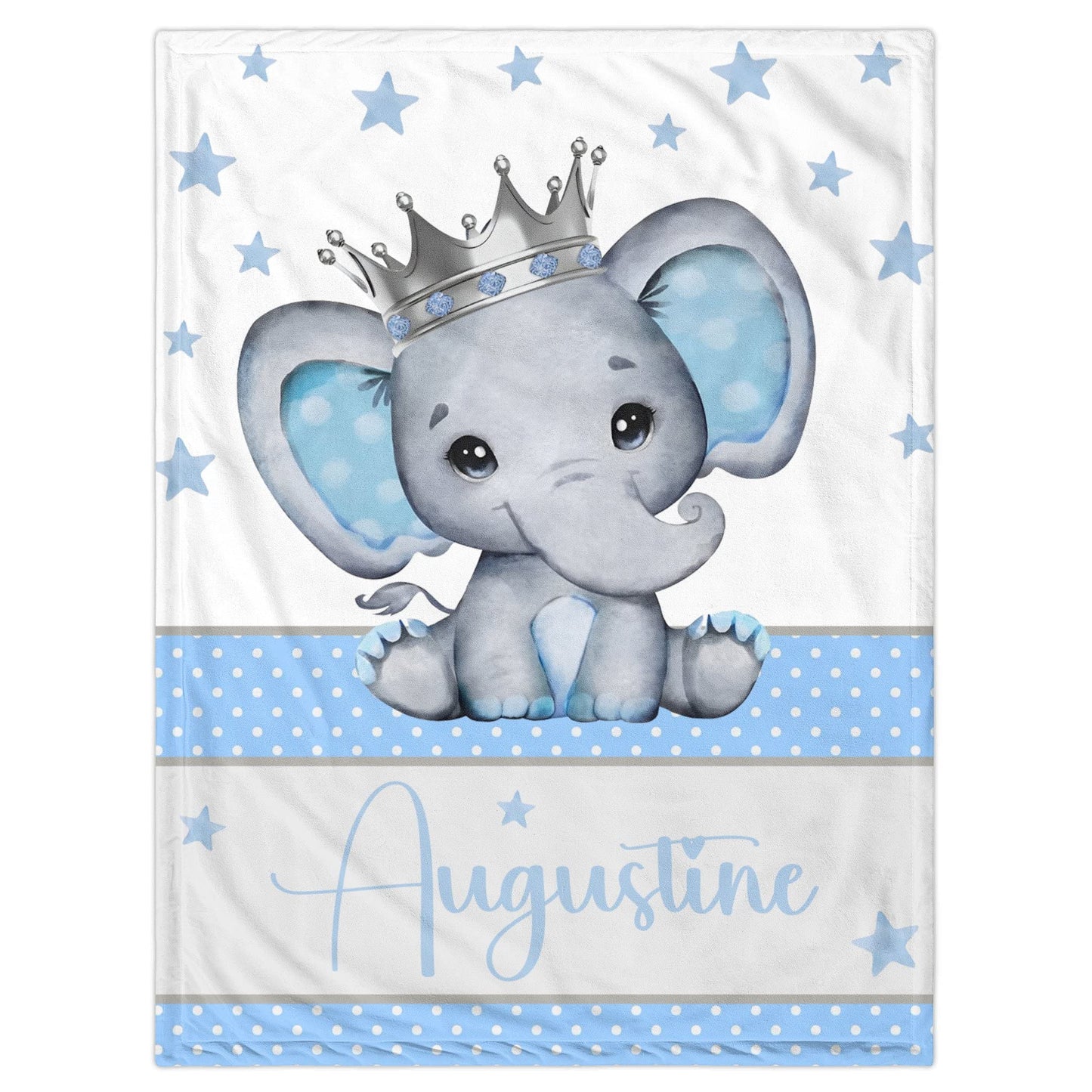Personalized Baby Blanket for Boys, Custom Baby Blanket with Name Super Soft Personalized Name Blankets for Kids, Custom Elephant Blankets for Infant Toddler, Babys Gifts for Birthday