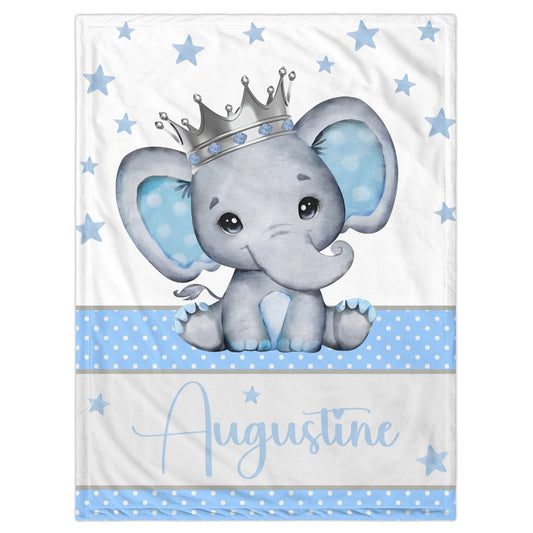 Personalized Baby Blanket for Boys, Custom Baby Blanket with Name Super Soft Personalized Name Blankets for Kids, Custom Elephant Blankets for Infant Toddler, Babys Gifts for Birthday