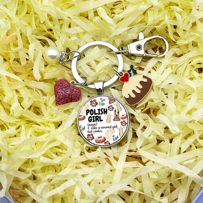 Polish Gifts Poland Lover Keychain for Christmas Graduation Birthday Retirement Poland Vacation Souvenir for Women Kids Mom Girl Trip Pierogi Theme Travel Jewelry Funny Polish Landmarks Keyring
