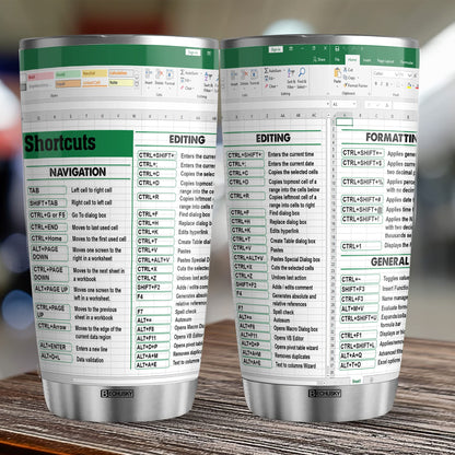 BECHUSKY Mugs For Account Gifts - Excel Tumbler Group - Excel Shortcut Tumbler - Spreadsheet Accounting Student Senior Accountant CPA Gift For Boss Coworker Colleague Friend - Cup 20oz