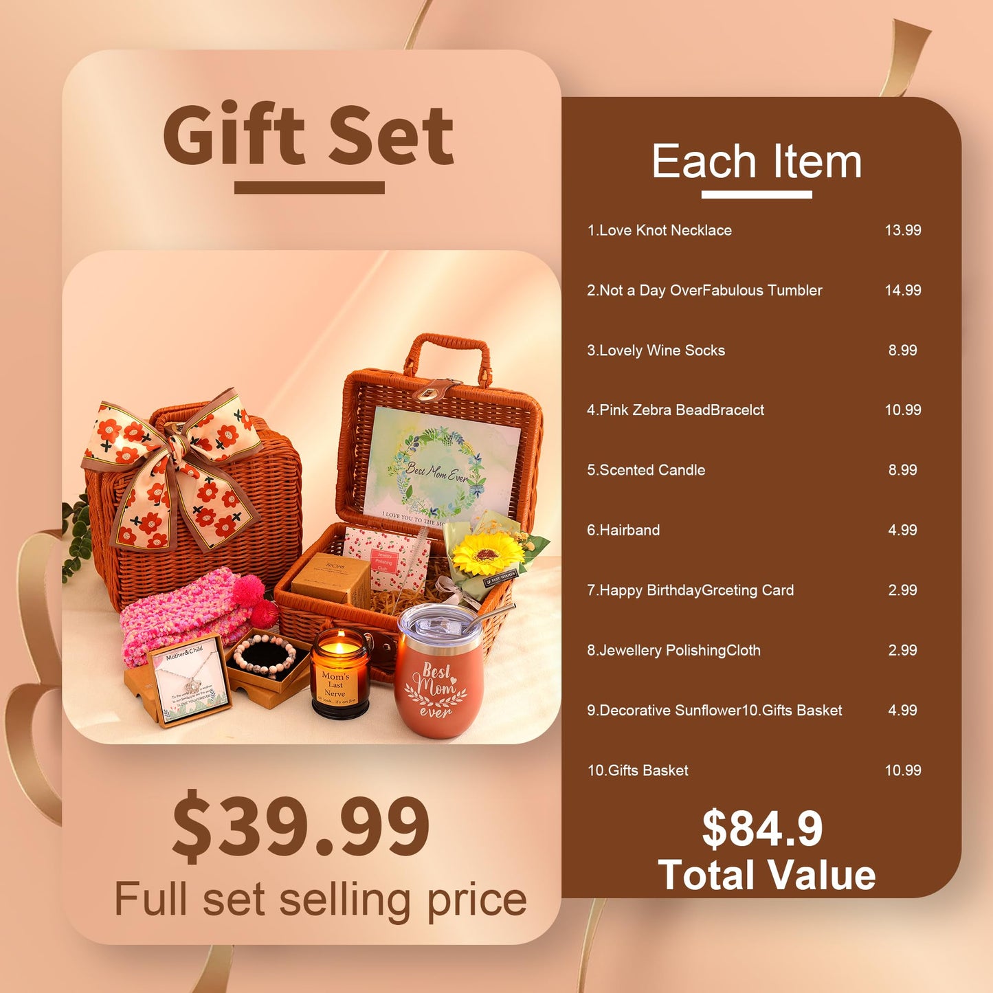 Birthday Gifts for Mom From Daughter Son,Mom Birthday Basket Box Gifts Ideas
