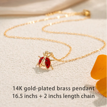 14K Gold Plated Pendant Necklace for Women, Dainty Charm Good Luck Inspirational Gifts for Her Friendship Necklace Cherry, Positive Duck, Shell Pearl Fish Beach Jewelry