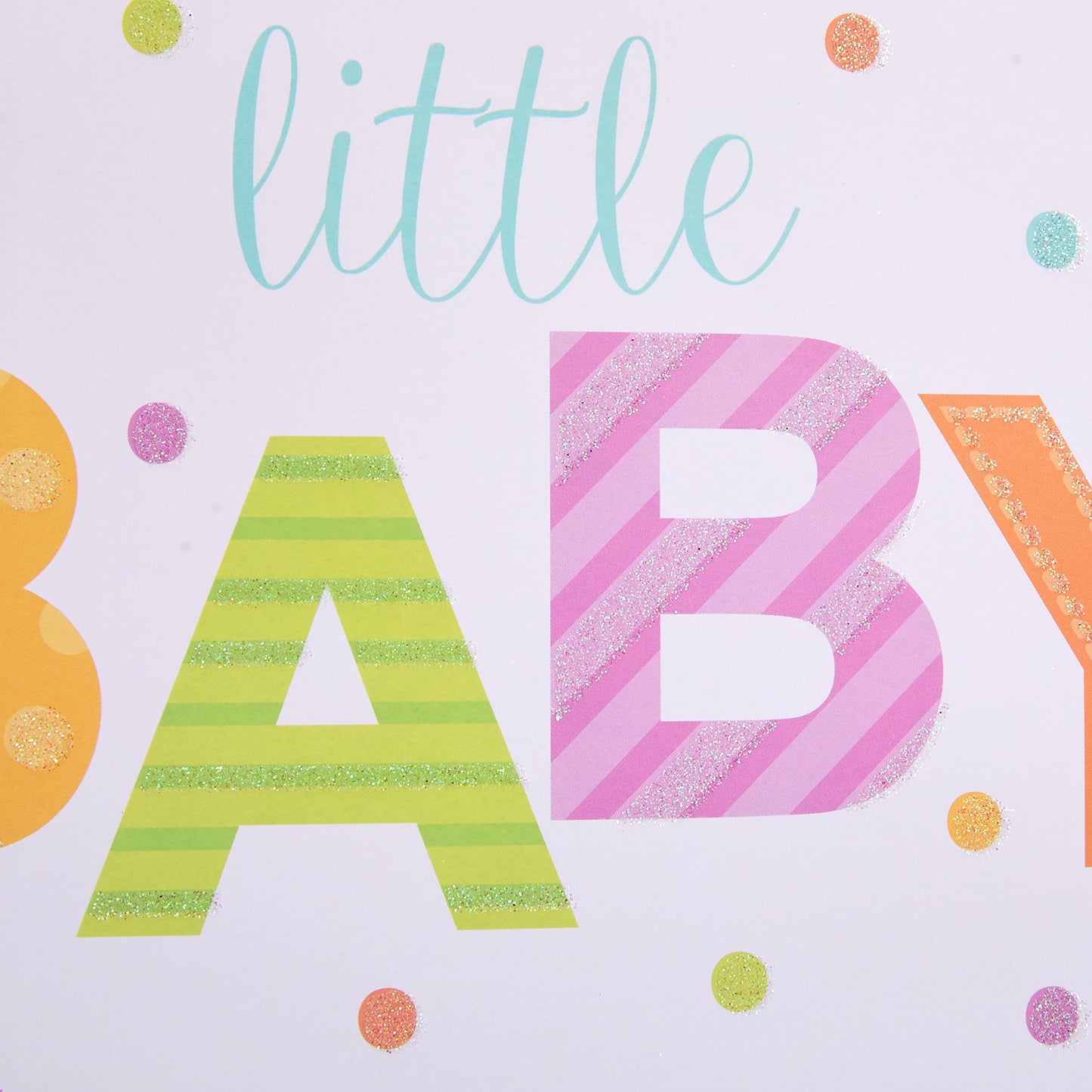 SUNCOLOR Large Gift Bag for Baby Shower with Tissue Paper, White Paper Bag with Colorful Banner Design, 13x10.2x4.7 Inches, Includes Card and Yellow Tissue Paper