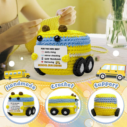 Bus Driver Appreciation Gifts for School Bus Drivers Cute Handmade Crochet School Bus Driver Gifts School Stocking Stuffers Mens Christmas Stocking