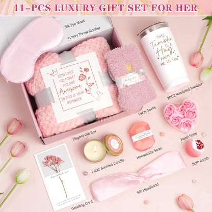 Mother‘s Day Gifts for Mom Wife Grandma, Self Care Gifts Get Well Soon Gift Baskets, Relaxing Spa Gift Basket for Mother's Day, Birthday Gift for Women Mom Her Best Friends Sister Wife