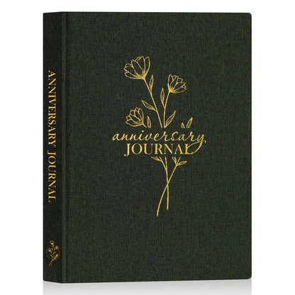 Lanpn Wedding Anniversary Journal Notebook - Linen First Year to 70th Anniversary Scrapbook Memory Book for Couples - Newlywed Marriage Journal Wedding Anniversary Book Gifts (Green, 190 Pages)