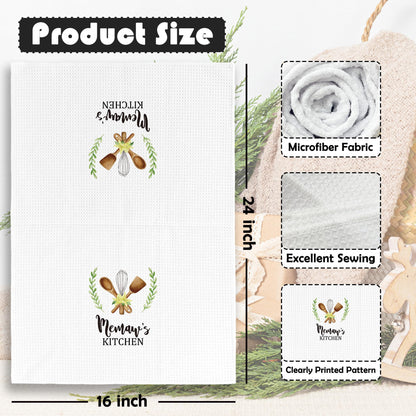 Memaw Gifts Kitchen Towels - Gifts for Grandma Memaw Dish Towels, Rustic Grandma Mothers Day Birthday Decorative Absorbent Dishcloths Hand Towel for Kitchen Decor 16x24 Inches