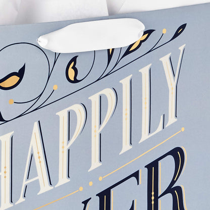 Hallmark 15" Extra Large Gift Bag with Tissue Paper (Happily Ever After) for Weddings, Engagements, Bridal Showers, Vow Renewals