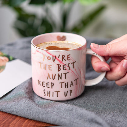 Hendson Aunt Gifts from Niece, Nephew - You're The Best Aunt Keep That S Up - Funny Present for Auntie - BAE Best Auntie Ever Gifts for Birthday - Great Favorite Aunty Mug, Ceramic Coffee Cup